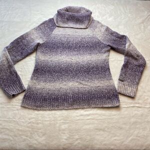 Columbia Ombré purple Striped Turtleneck Sweater Size Medium